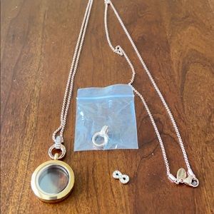 Origami owl necklace rose gold